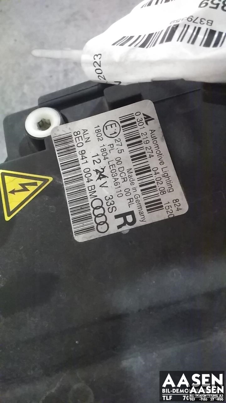 Frontlykt høyre xenon til Audi A4 2004-2008 (Type III) (B7) (B7) (AL|8E0 941 030 BM|)