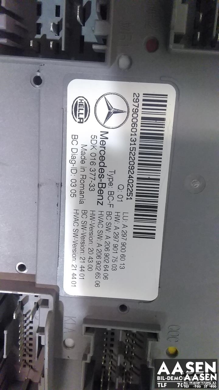 Styreenhet comfort (BCM) til Mercedes EQS 2021-->> (V297) (V297) (HELLA|A2979006013|)