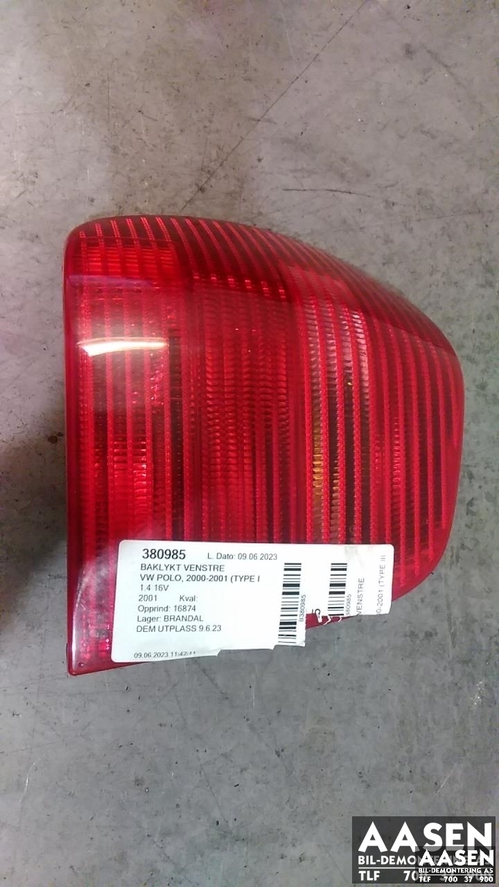 Baklykt venstre til VW Polo 2000-2001 (Type III, Fase 2) (6N0 945 095 H|)