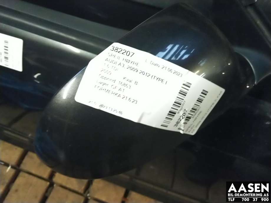 Speil høyre til Audi A3 2009-2012 (Type II, Fase 2) (8P1 858 532 EB|)
