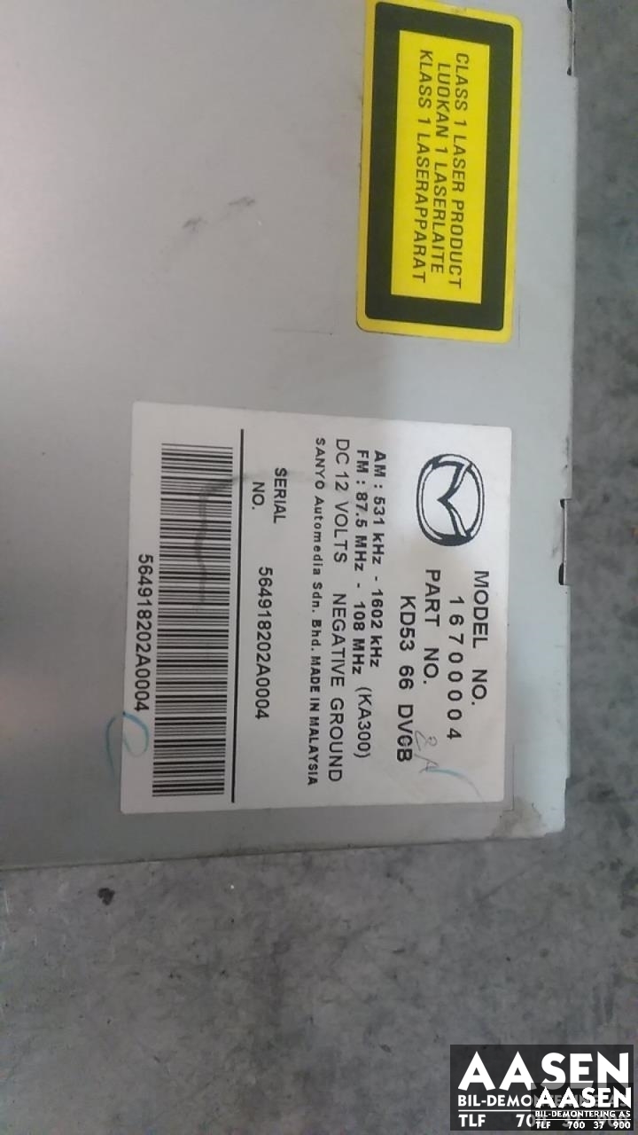 Bilstereo til Mazda CX-5 2012-2017 (Type I)  (KD5366DVCB|)