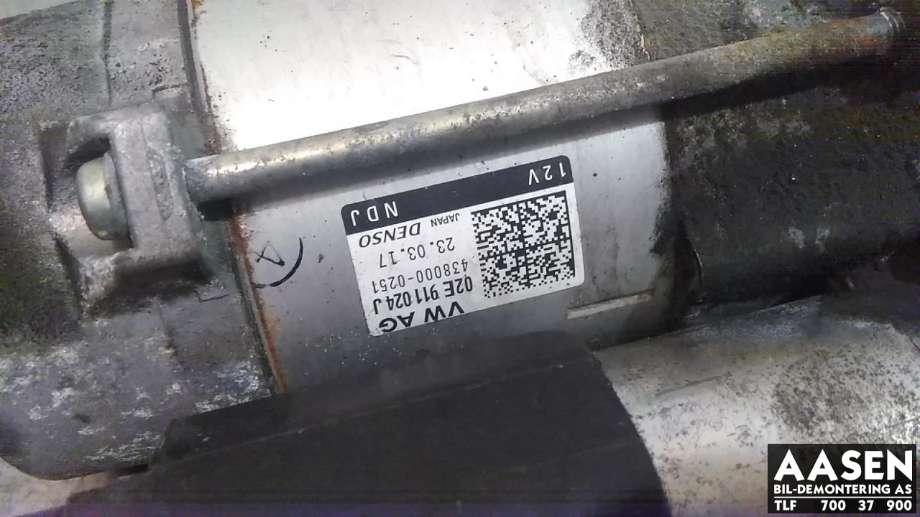 Starter diesel til Škoda Octavia 2017-2020 (Type III, Fase 2)  (DENSO|02E 911 022 C|02E 911 022 CX|)
