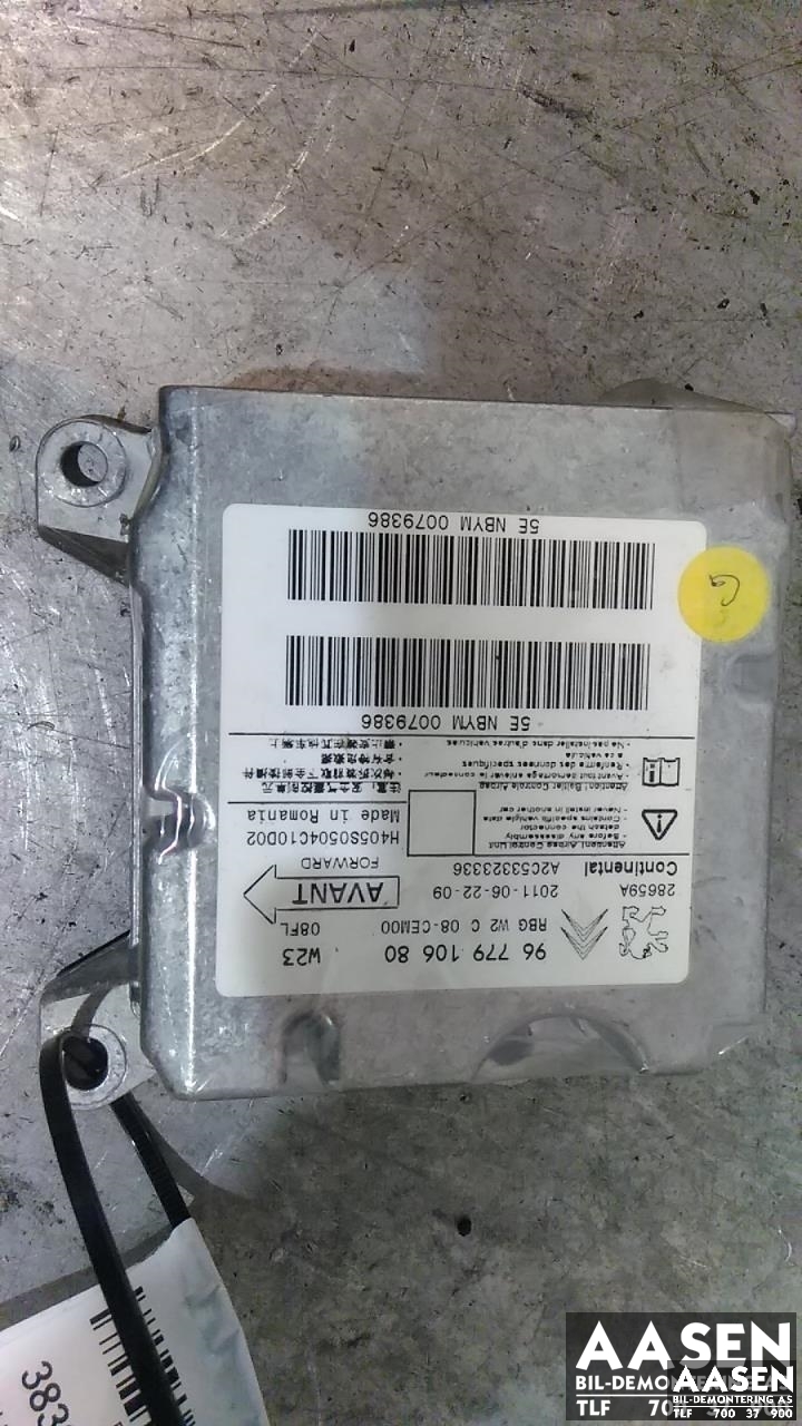 Airbag elektronikk til Peugeot 508, 2011-2014 (Type I, Fase 1)  (CONTINENTAL|9677910680)