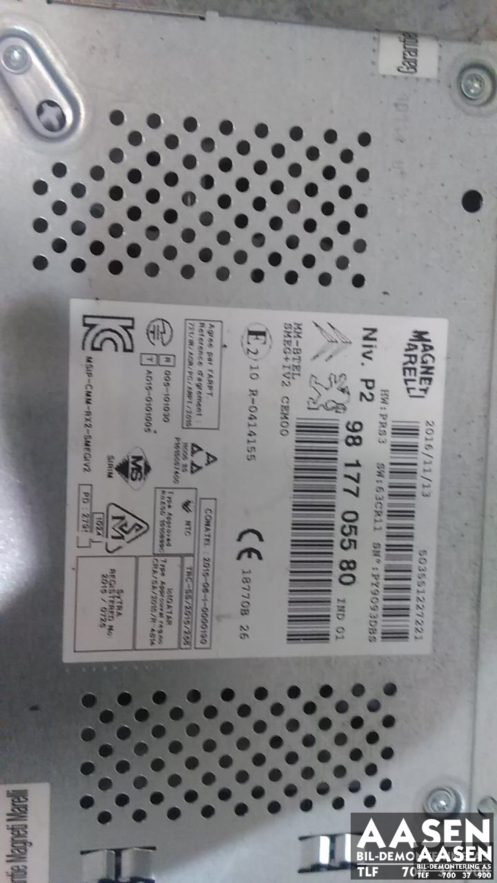 Bilstereo til Peugeot 2008 2013-2019 (Type I)  (MAGNET MARELLI|9817705580|)