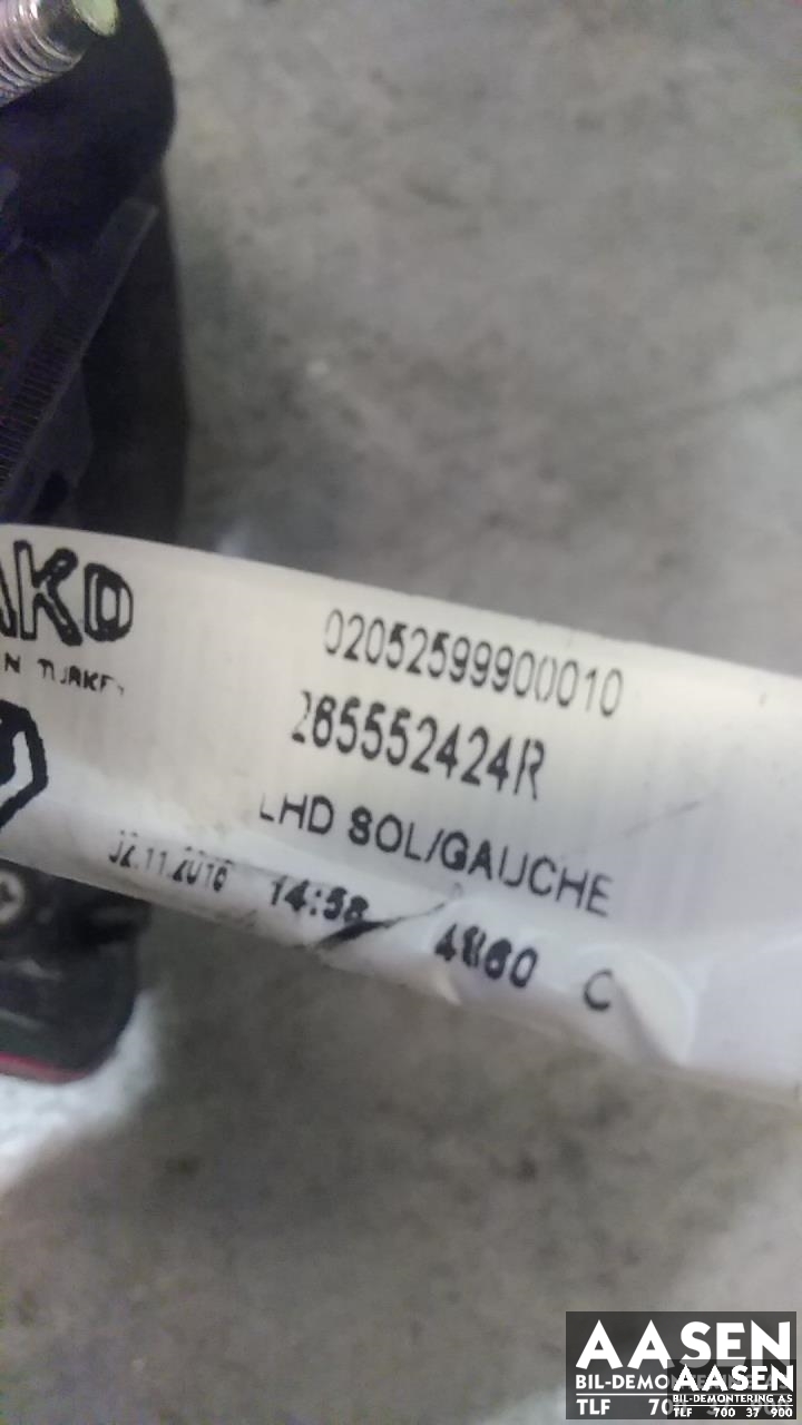 Baklykt venstre indre til Renault Clio 2012-2016 (Type IV, Fase 1)  (265552424R|)