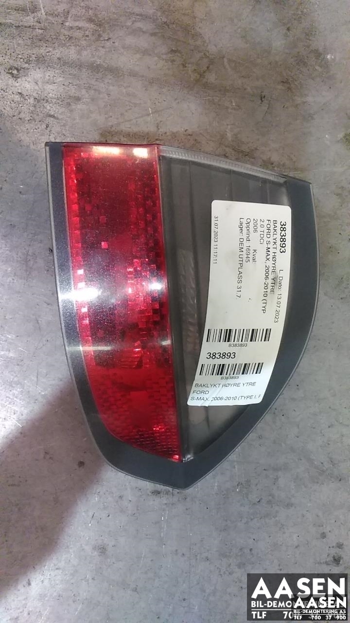Baklykt høyre ytre til Ford S-Max, 2006-2010 (Type I, Fase 1) (1467472)