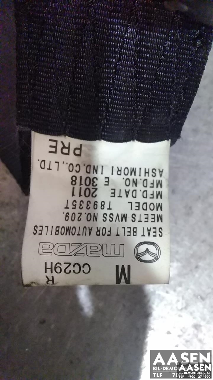 Sikkerhetsbelte foran høyre til Mazda 5 2011-2015 (Type II)  