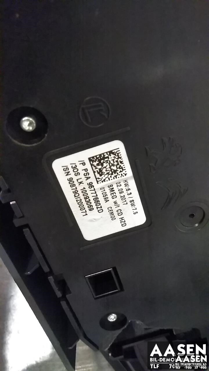 Varmeapparat betjening til Peugeot 308 2013-2021 (Type II)  (96 777 660 ZD|)