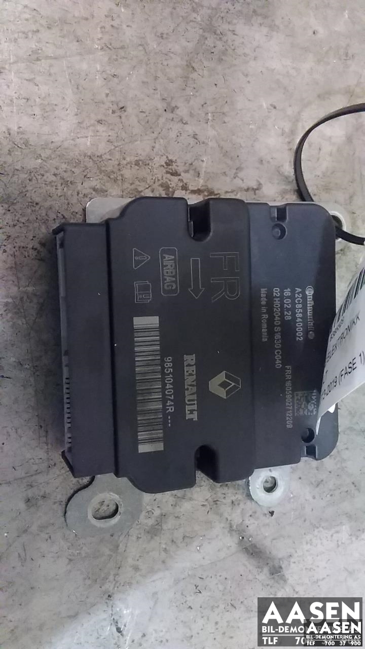Airbag elektronikk til Renault Zoe, 2013-2019 (Fase 1)  (CONTINENTAL|985104074R)