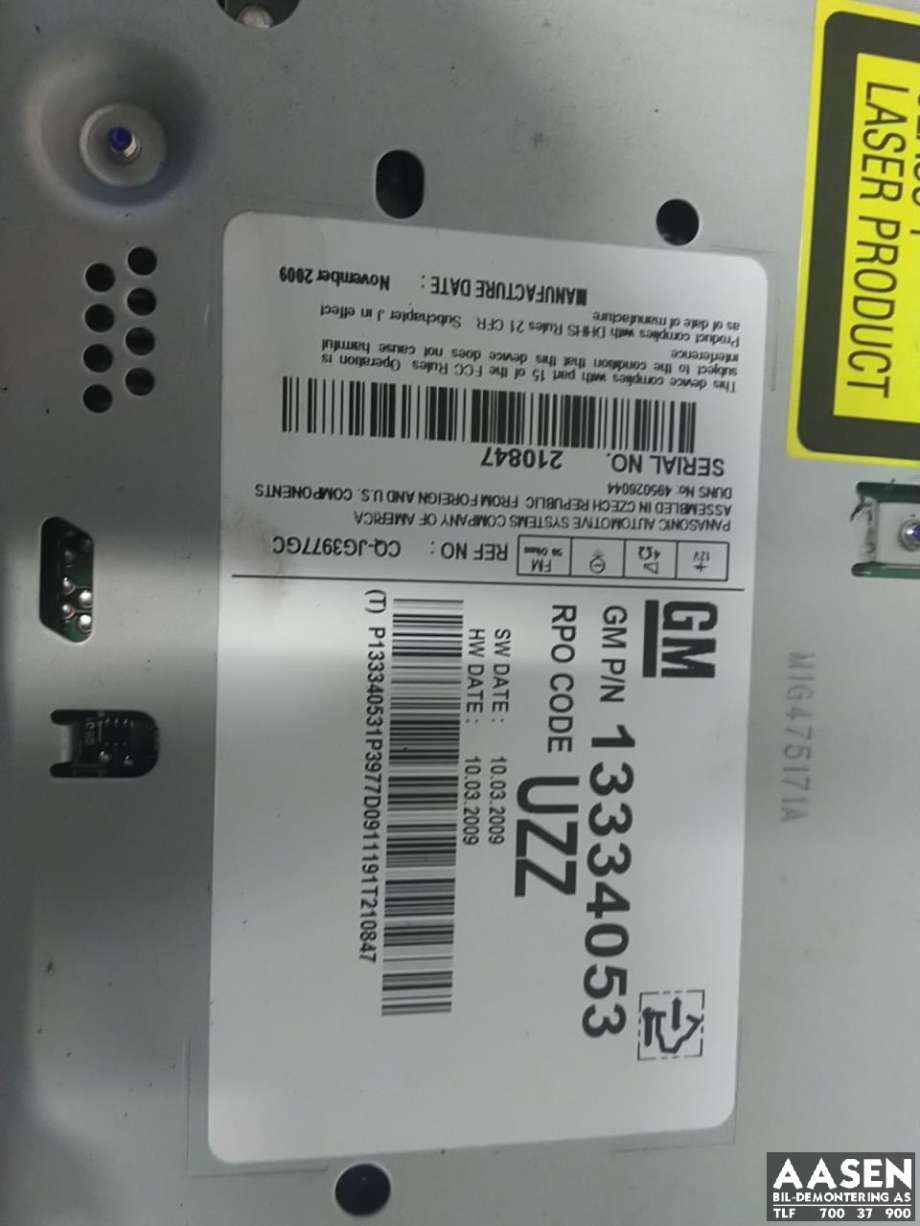 Bilstereo til Opel Astra J 2010-2015 (13334053|)