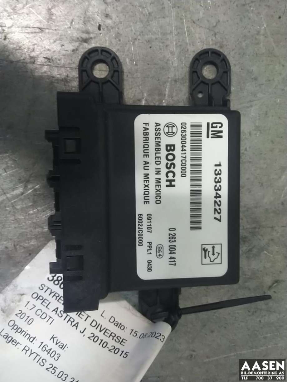 Styreenhet parkering til Opel Astra J, 2010-2015  (BOSCH|13334227)