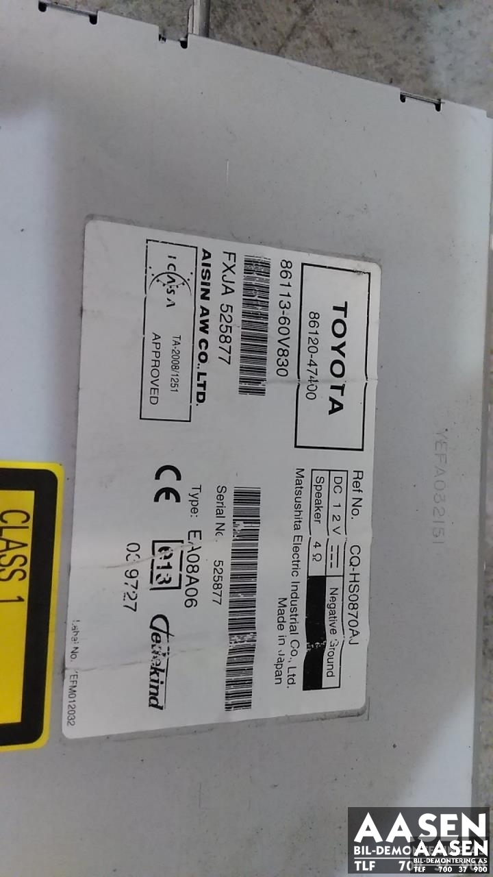Bilstereo navigasjon til Toyota Prius 2009-2016 (Type III) (COMBI) (COMBI) (AISIN|8610047042|8610047400|)
