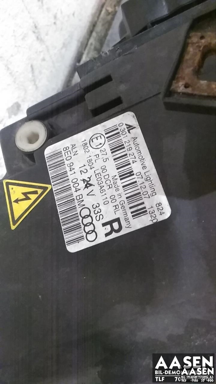 Frontlykt høyre xenon til Audi A4 2004-2008 (Type III) (B7) (B7) (AL|8E0 941 030 BM|)