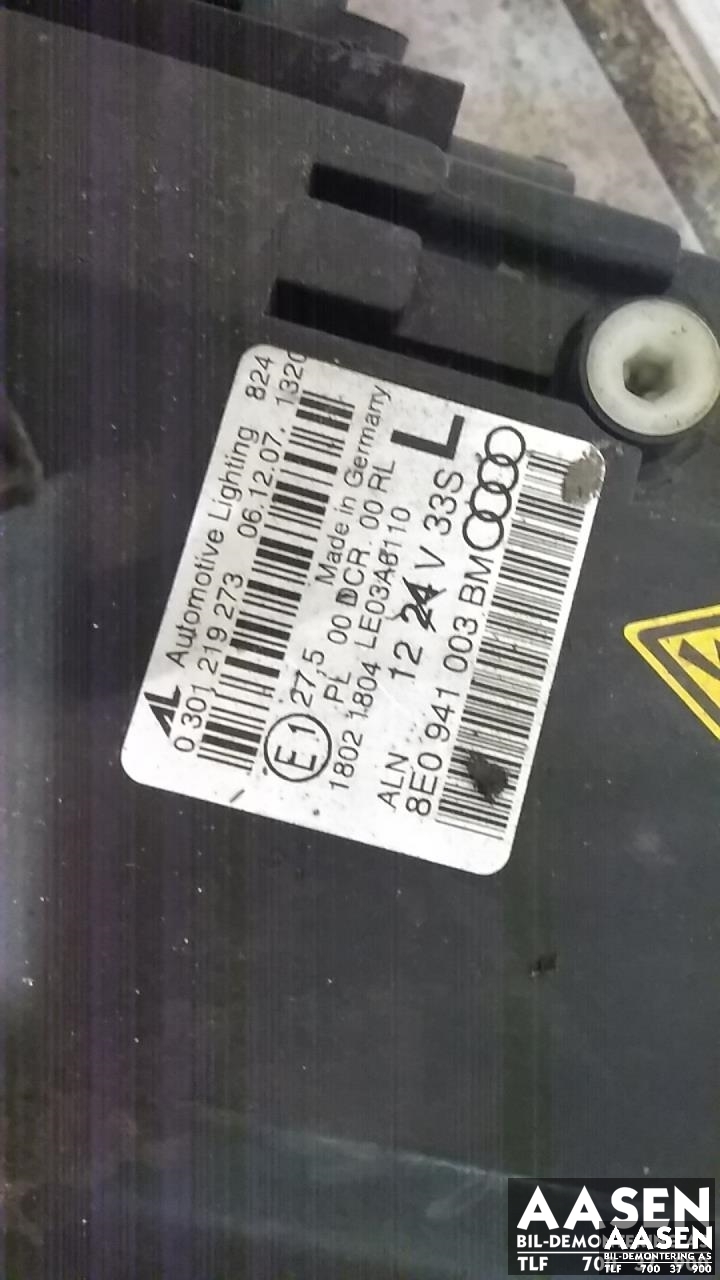 Frontlykt venstre xenon til Audi A4 2004-2008 (Type III) (B7) (B7) (AL|8E0 941 029 BM|)