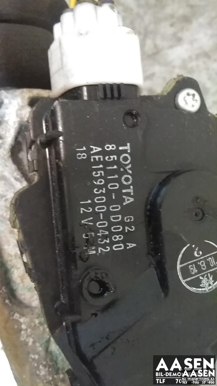 Viskermotor frontrute komplett m/overføring til Toyota Yaris 2009-2011 (Type II, Fase 2)  (85110-0D080|)