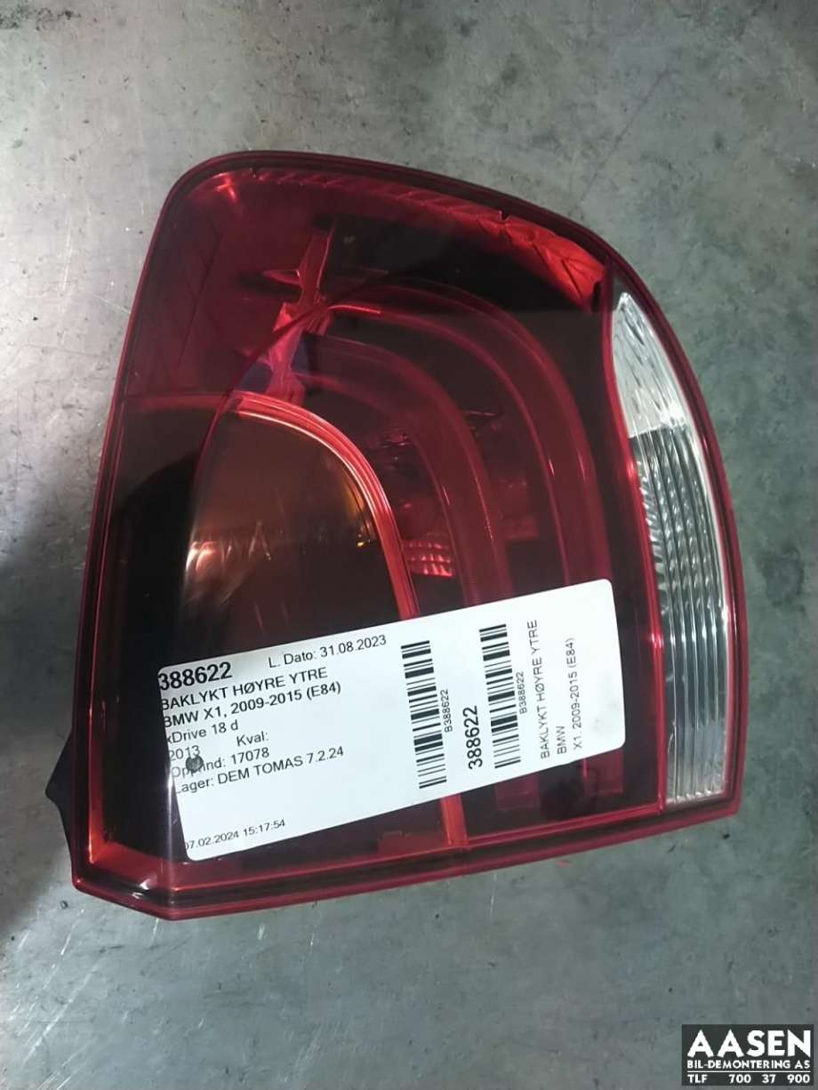 Baklykt høyre ytre til BMW X1, 2009-2015 (E84) (E84) (63 21 2 990 110)