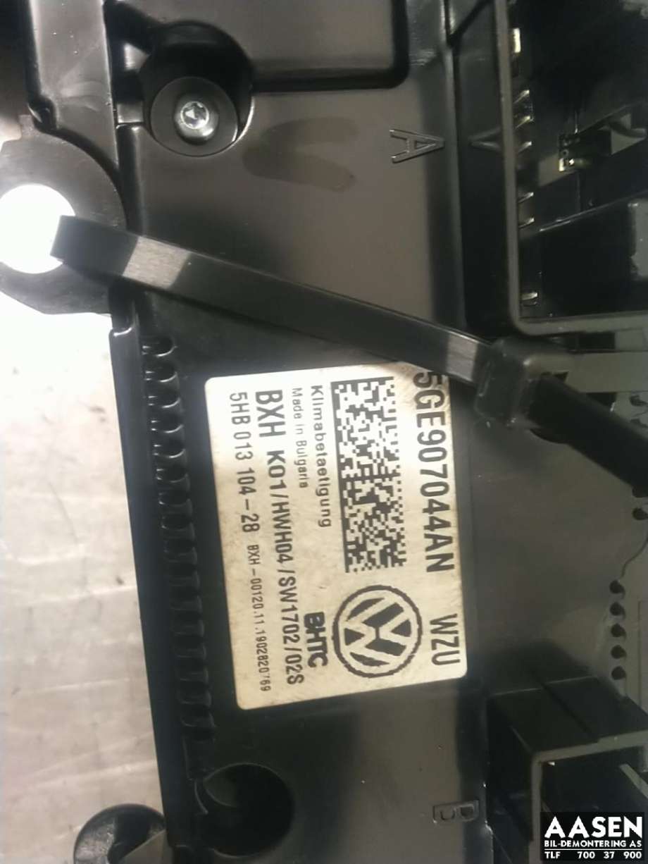 Varmeapparat betjening til VW e-Golf 2017-2020 (Fase 2) (5GE 907 044 AN|)