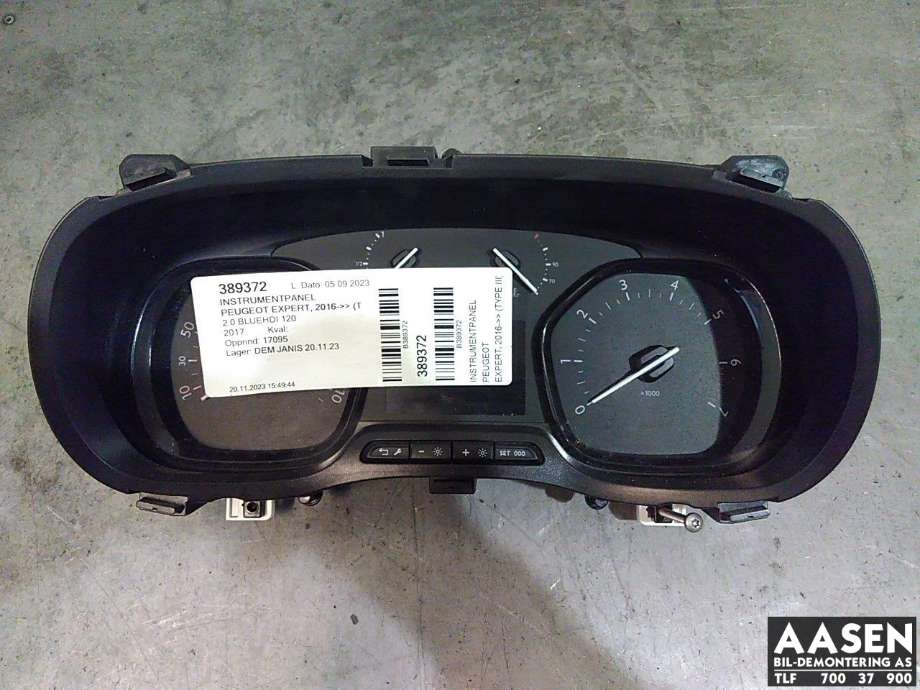 Instrumentpanel til Peugeot Expert, 2016-->> (Type III)  (98 175 435 80)