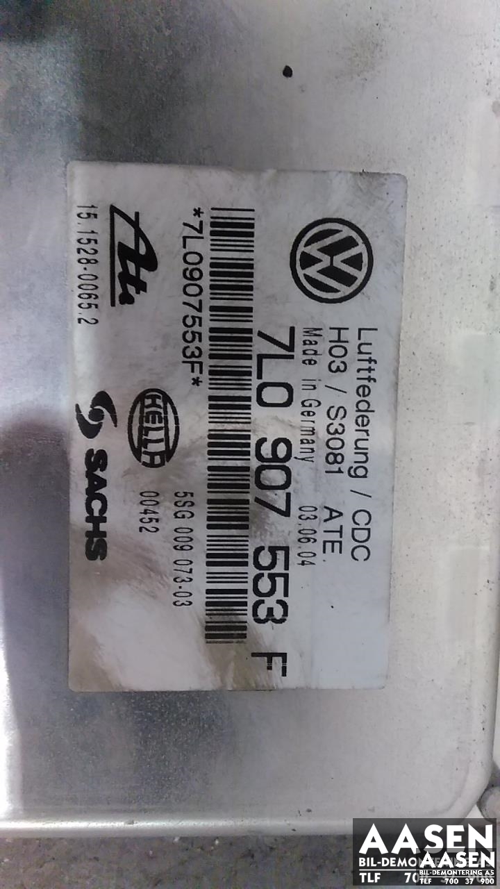Styreenhet nivå/luftfjæring til VW Touareg 2003-2007 (Type I, Fase 1)  (955 618 301 31|7L0907553F|7L0907553H)