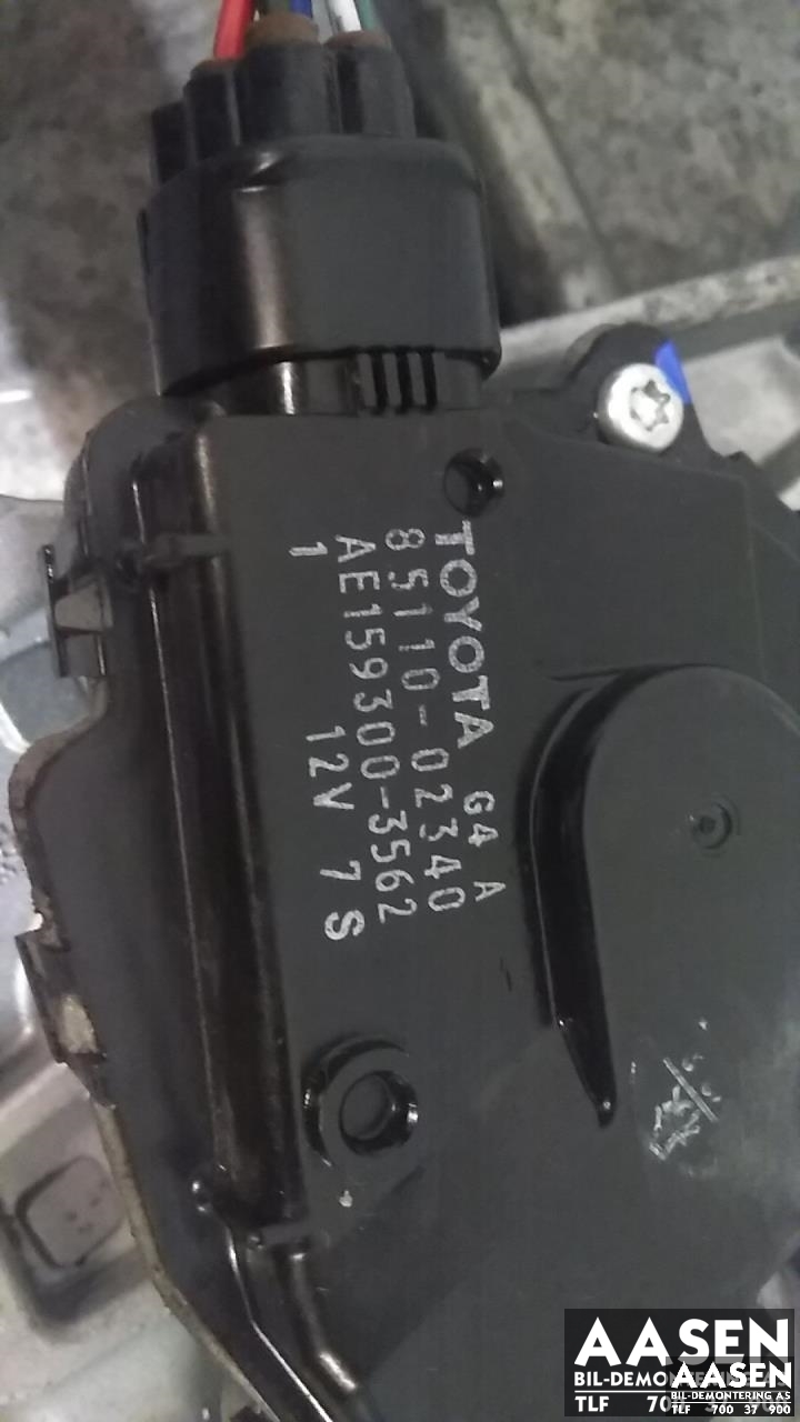 Viskermotor frontrute komplett m/overføring til Toyota Auris 2013-2015 (Type II, Fase 1)  (85110-02340|)
