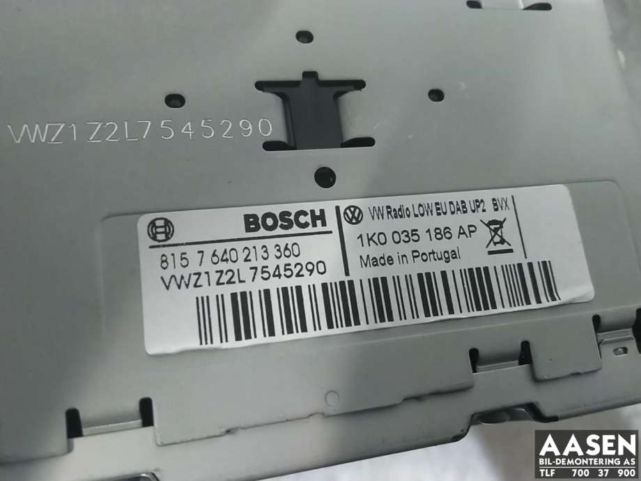 Bilstereo til VW Passat 2011-2015 (B7) (B7) (BOSCH|1K0035186AP|)