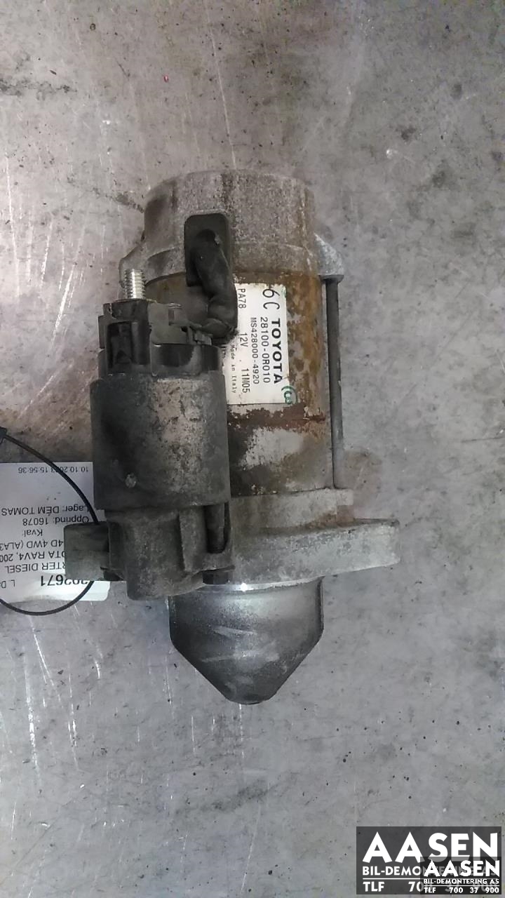 Starter diesel til Toyota RAV4, 2009-2013 (Type III, Fase 2)  (28100-0R010)