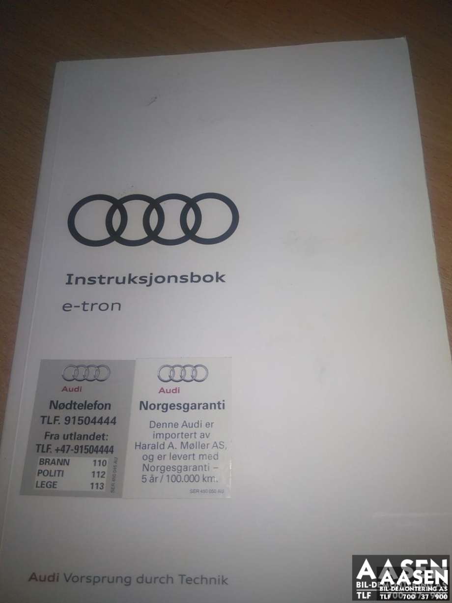 Instruksjonsbok til Audi e-tron 2018-->>  (N/F|)