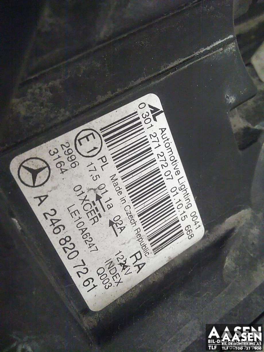 Frontlykt høyre xenon til Mercedes B-Klasse, electric drive 2014-2018 (W242) (W242) (AL|A 246 820 02 39|)