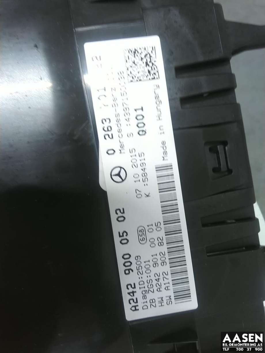 Instrumentpanel til Mercedes B-Klasse, electric drive 2014-2018 (W242) (W242)
