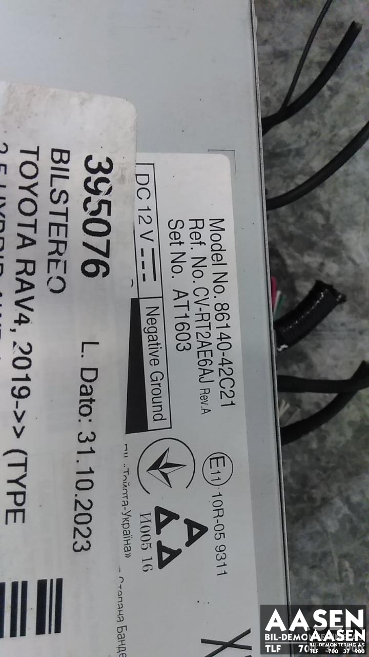 Bilstereo til Toyota RAV4 2019-->> (Type V)  (86140-42C21|)