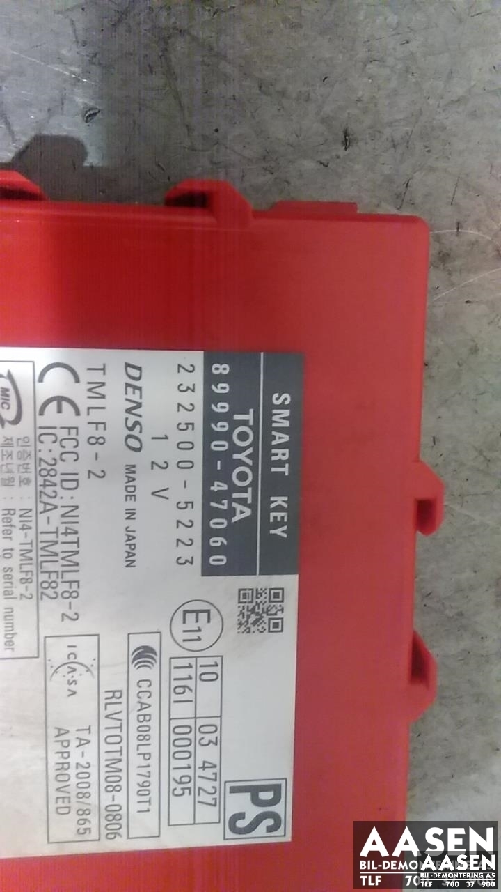 Styreenhet nøkkelfri/keyless til Toyota Prius 2009-2016 (Type III) (COMBI) (COMBI) (DENSO|89990-47060|8999047060|)