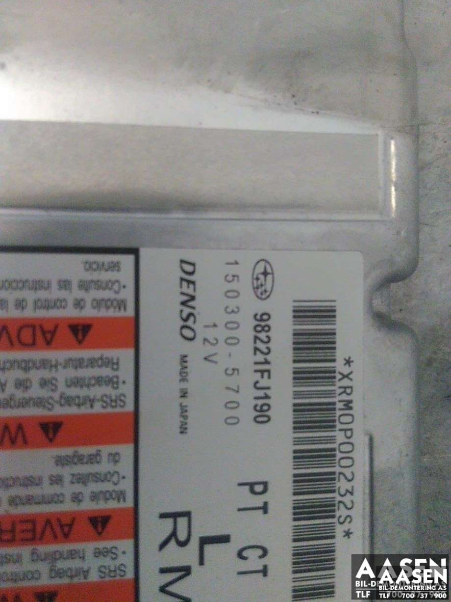 Airbag elektronikk til Subaru XV 2012-2017 (Type I)  (DENSO|98221FJ190|)