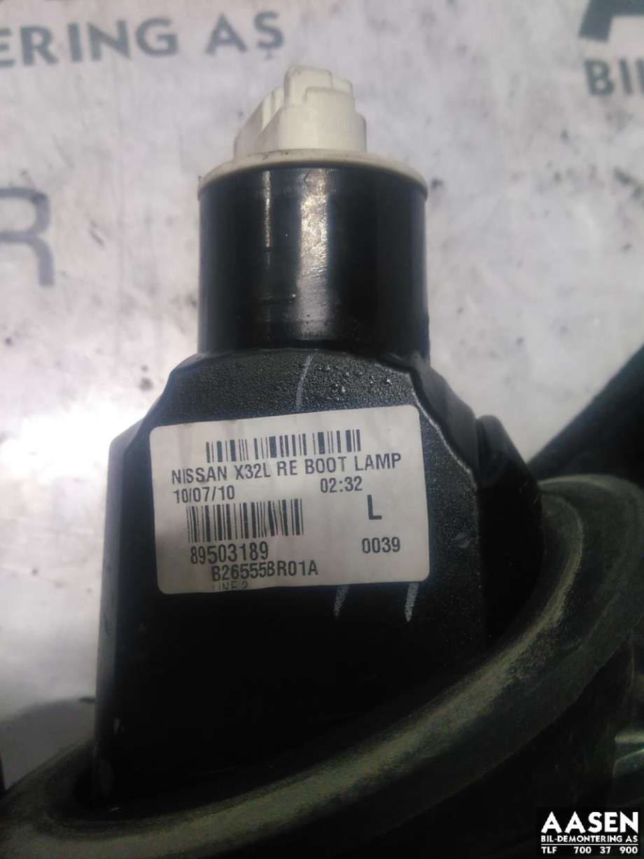 Baklykt venstre indre til Nissan Qashqai 2010-2014 (Type I, Fase 2)  (26559BR01A|26555BR01A|)