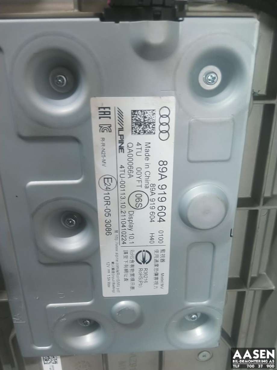 Bilstereo navigasjon skjerm til Audi Q4 e-tron 2021-->>  (89A 919 604|)