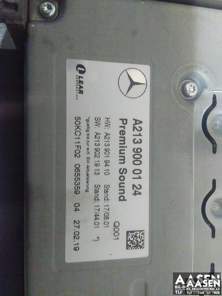 Bilstereo forsterker til Mercedes E-Klasse 2016-2023 (W213) (W213) (A2139000124|)