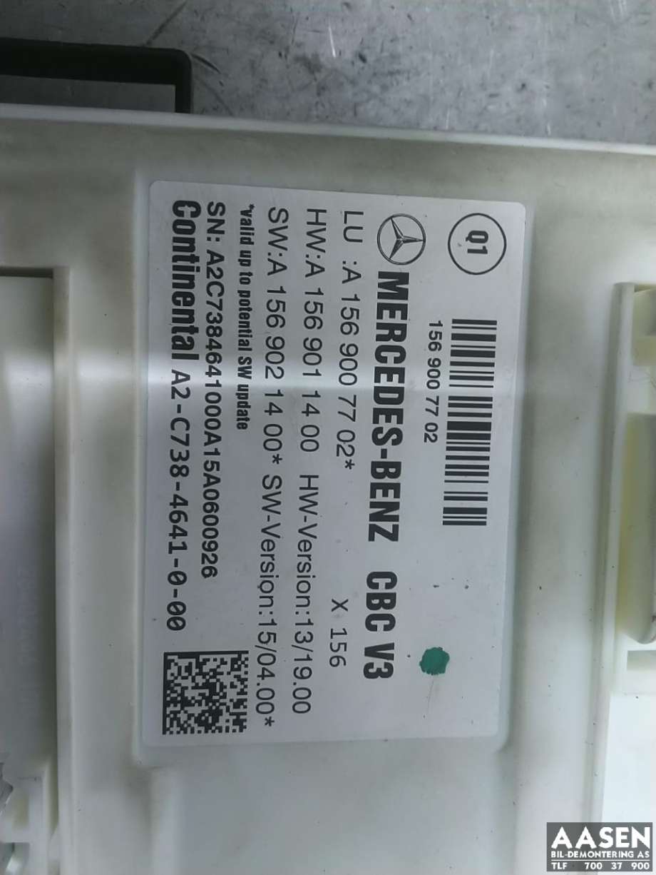 Styreenhet (SAM - Signal Acquisition Module) til Mercedes B-Klasse, electric drive 2014-2018 (W242) (W242) (A 156 900 77 02|)