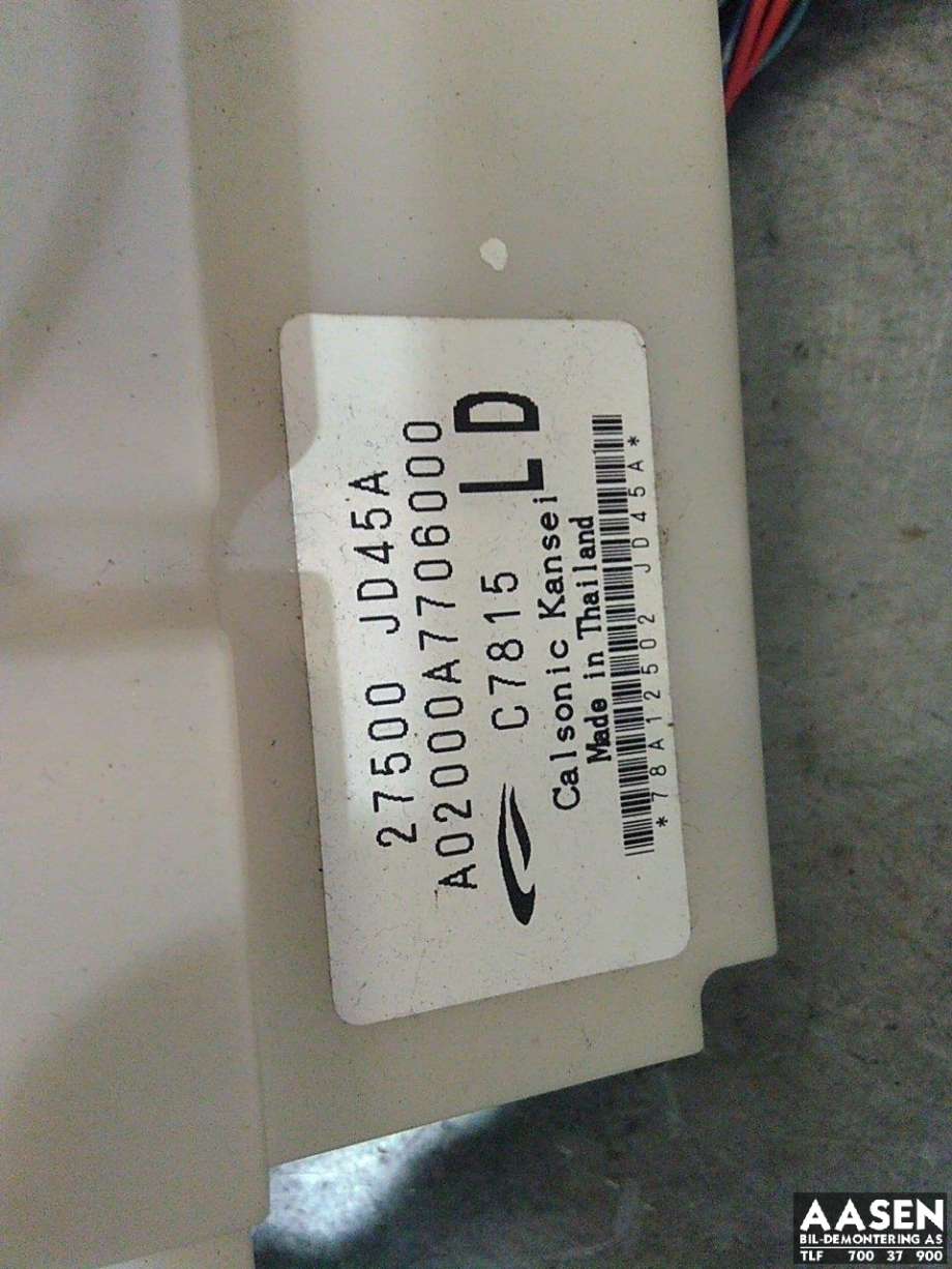 Varmeapparat betjening til Nissan Qashqai 2007-2010 (Type I, Fase 1) (27500JD45A|27500JD45C|)