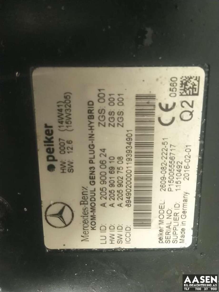 Styreenhet diverse til Mercedes B-Klasse, electric drive 2014-2018 (W242) (W242) (A 205 900 06 24|)