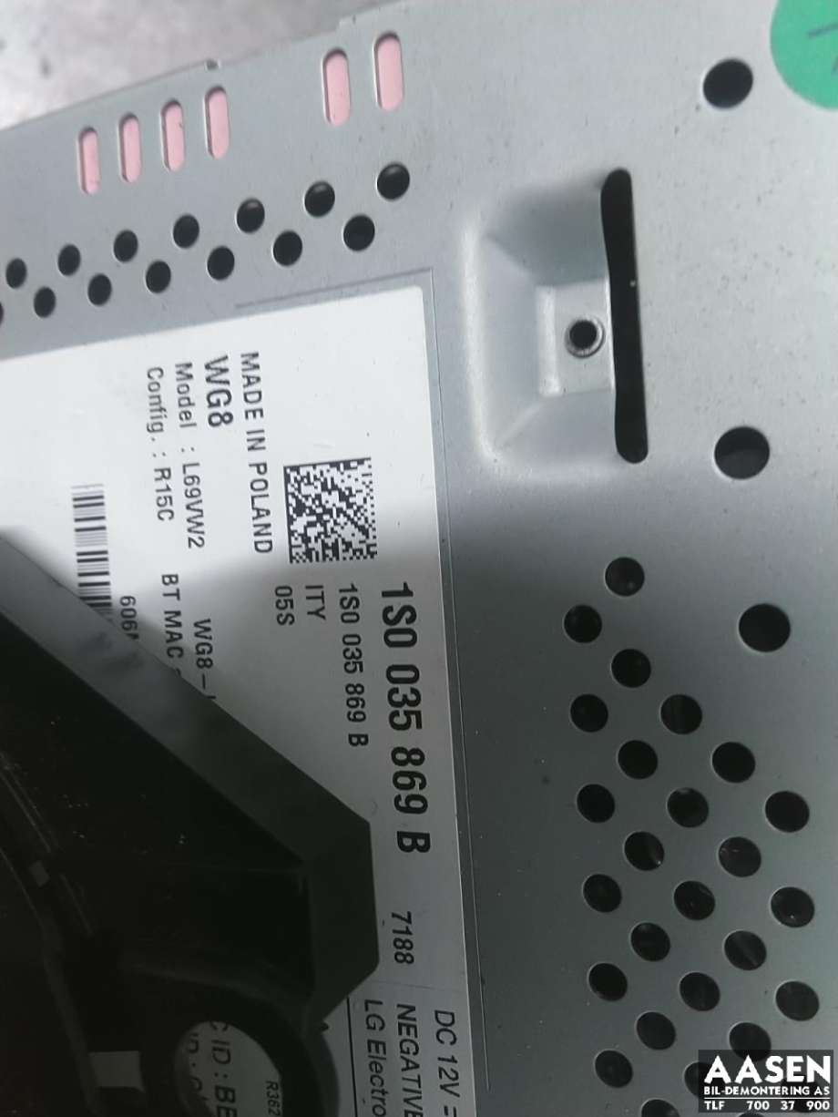 Bilstereo til VW Up 2012-2019  (1S0 035 869 B|)