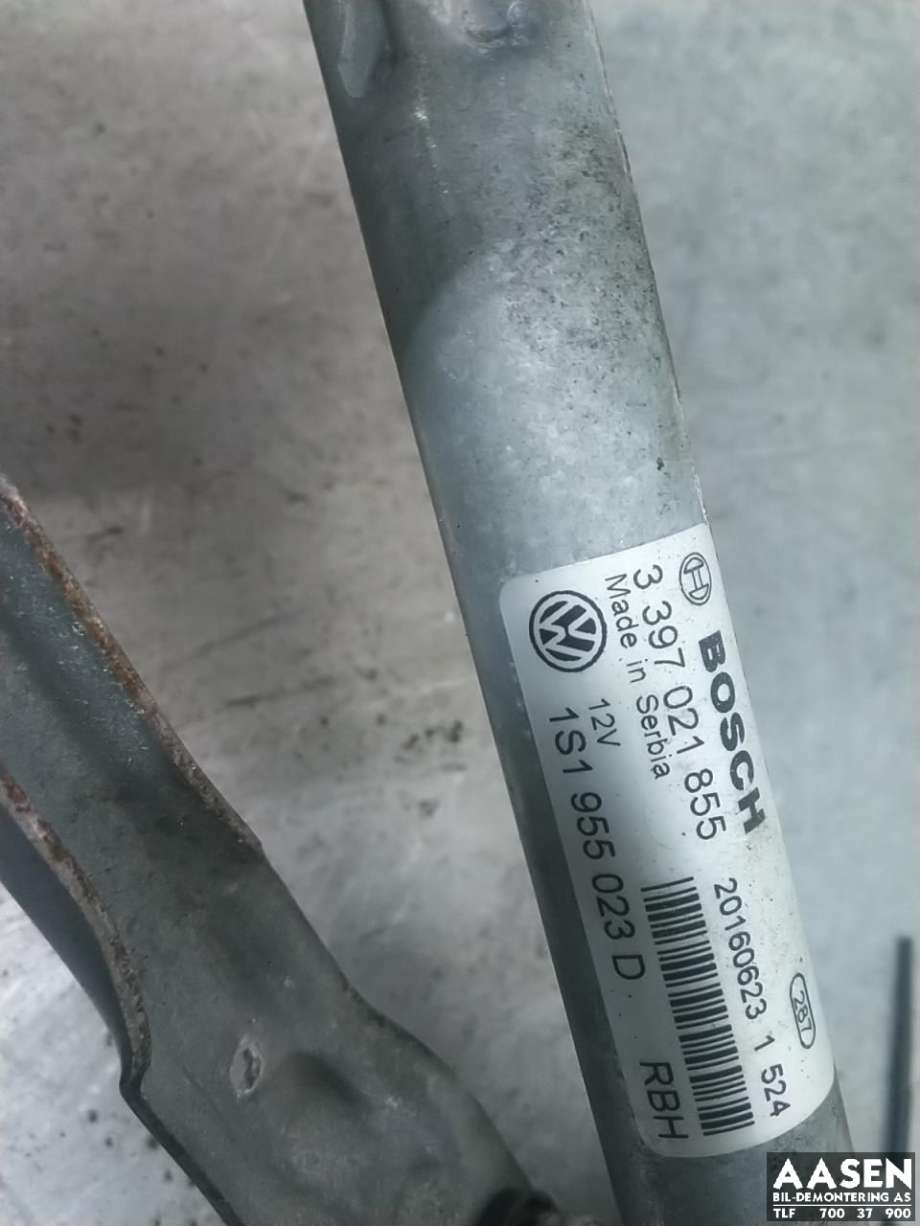 Viskermotor frontrute komplett m/overføring til VW Up 2012-2019  (1S1 955 023 D|)