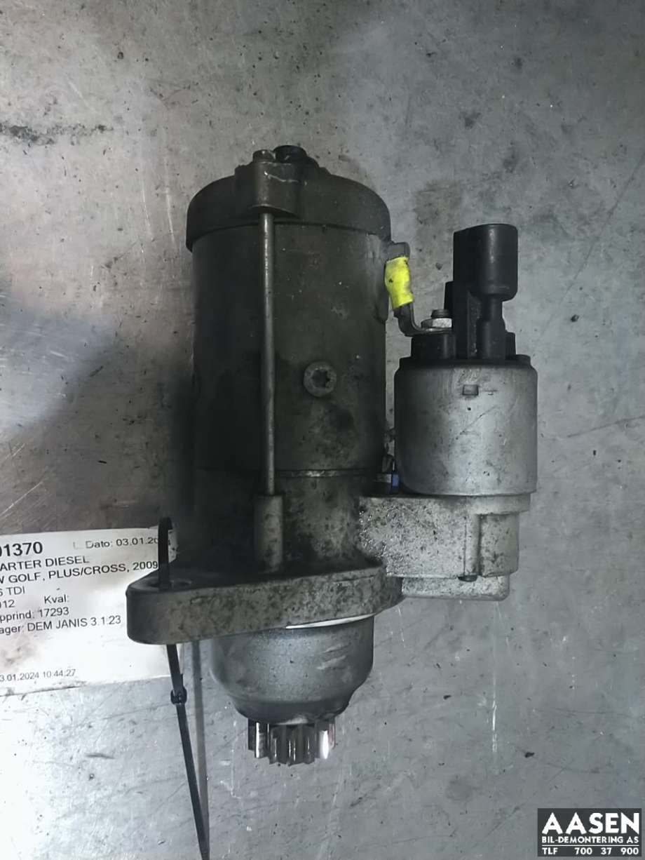 Starter diesel til VW Golf, Plus/Cross, 2009-2013 (Fase 2)  (VALEO|0AM 911 023 H)