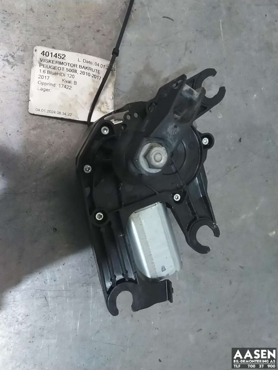 Viskermotor bakrute til Peugeot 5008, 2010-2017 (Type I)  (VALEO|6405 JQ)