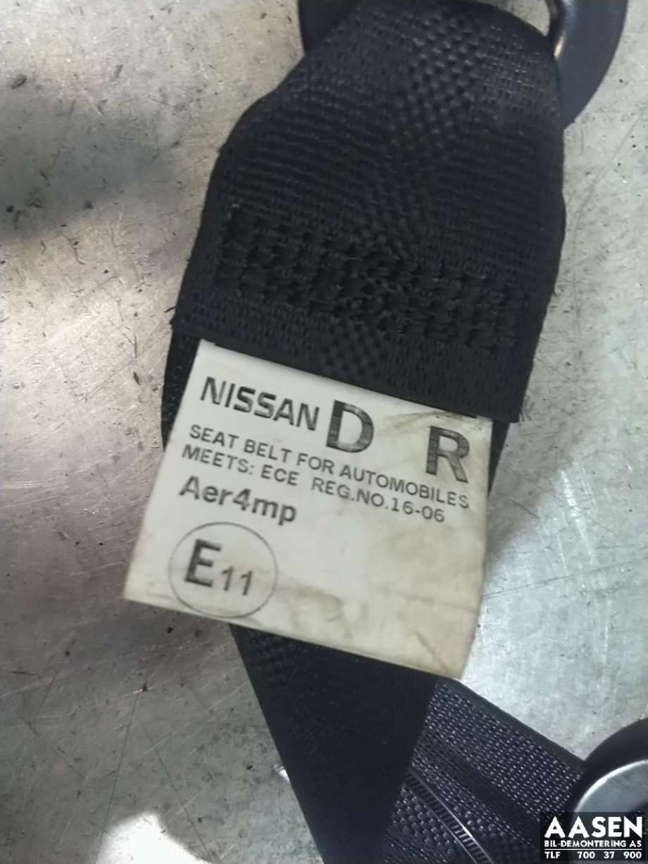 Sikkerhetsbelte foran høyre til Nissan Leaf 2018-->> (Type II)  (868845SH0B|)