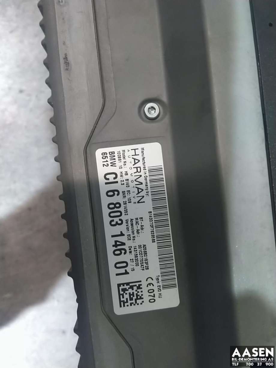 Bilstereo til BMW M4 2014-2020 (F82/F83) (F82/F83) (65 12 6 991 581|)