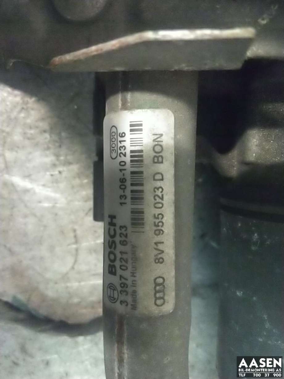 Viskermotor frontrute komplett m/overføring til Audi A3 2012-2016 (Type III, Fase 1)  (8V1 955 023 D|)