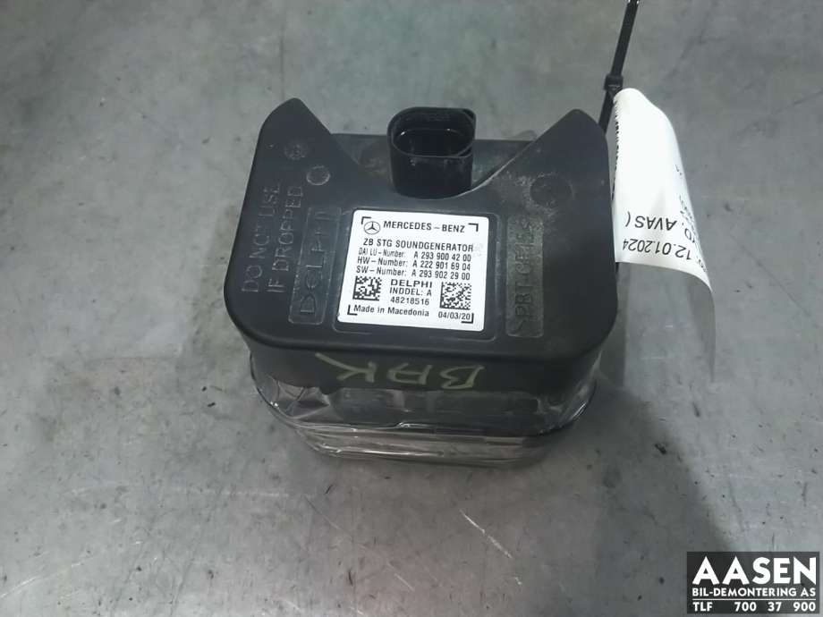 Høyttaler motorlyd, AVAS (Acoustic Vehicle Alerting System) til Mercedes EQC, 2019-->> (A 293 900 42 00)