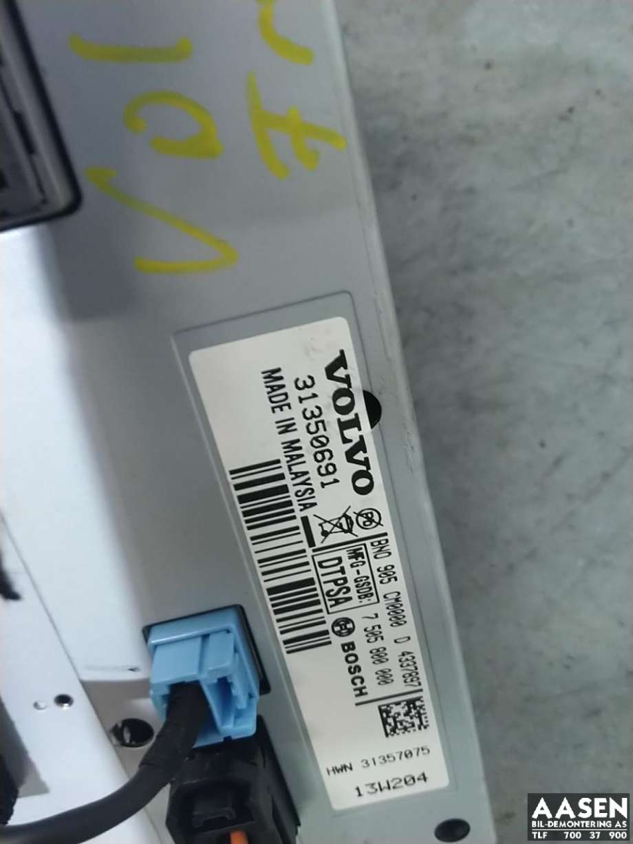 Bilstereo navigasjon skjerm til Volvo V60 2010-2013 (Type I, Fase 1)  (BOSCH|31350691|)