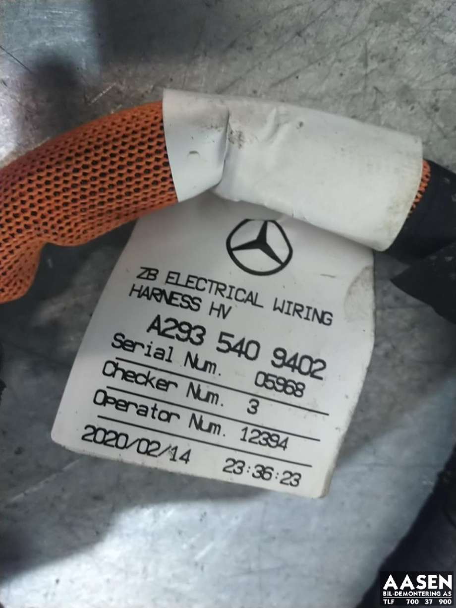 Kabel høy volt (HV) elbil til Mercedes EQC 2019-->>  (A2935409402|)