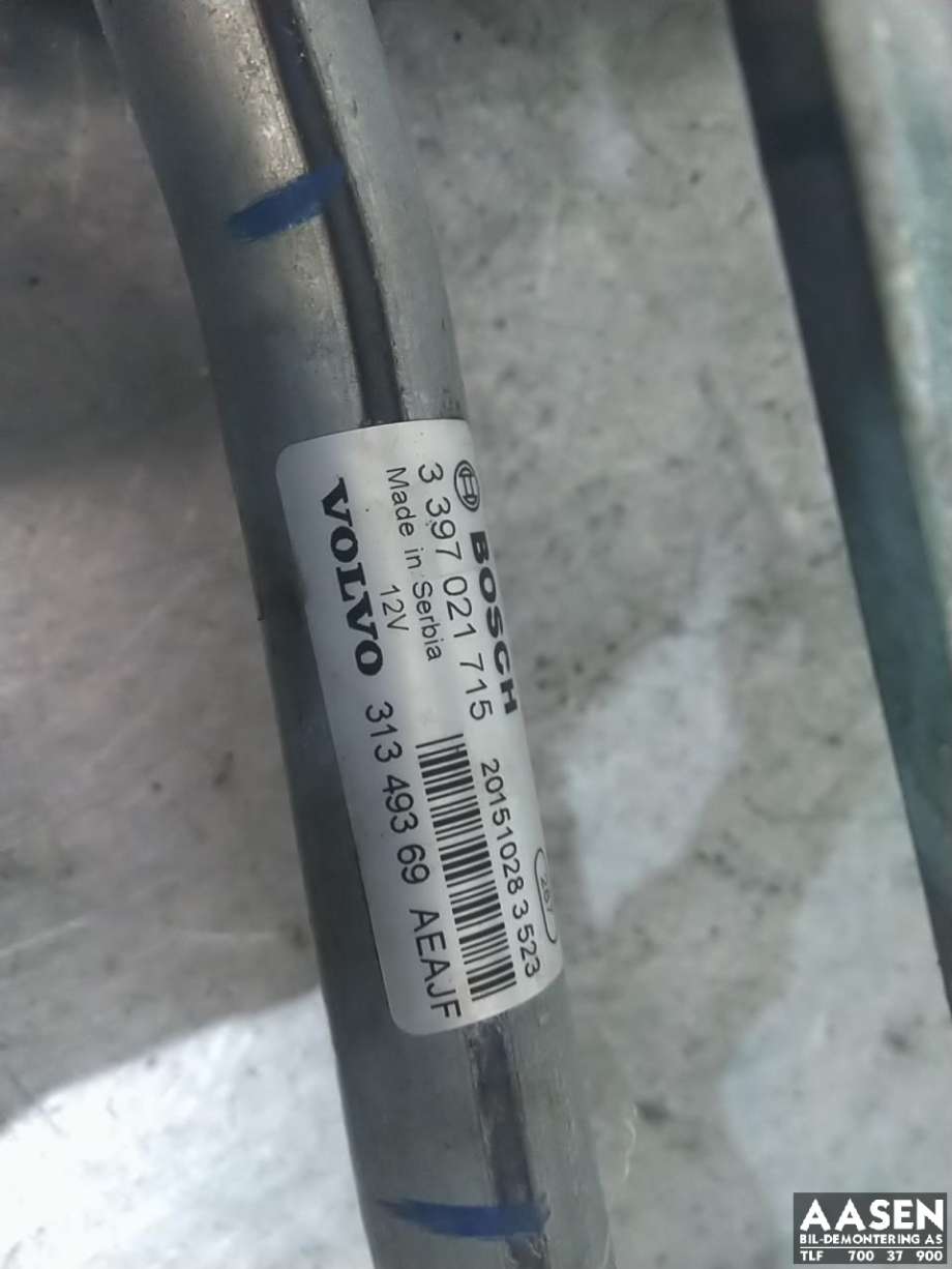 Viskermotor frontrute komplett m/overføring til Volvo XC90 2015-2025 (Type II)  (BOSCH|31349369|)