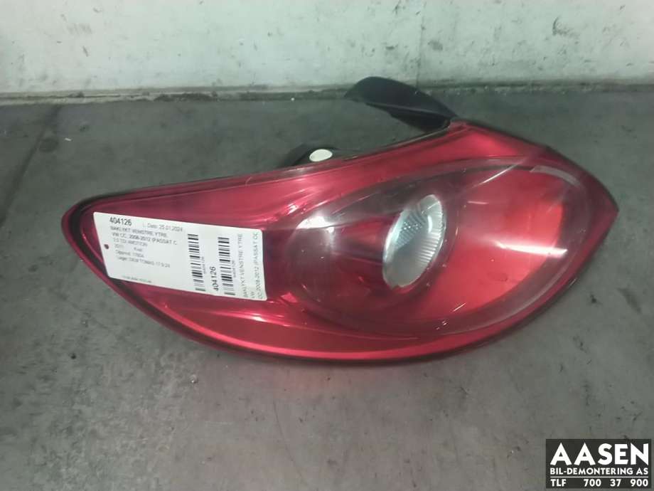 Baklykt venstre ytre til VW CC, 2008-2012 (PASSAT CC) (PASSAT CC) (3C8 945 095 D)